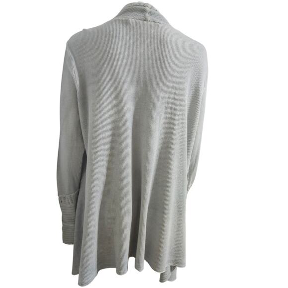 Soft Surroundings Large Thermal‎ Cadence Open Front Laces Trim Cardigan Sweater - Picture 9 of 12